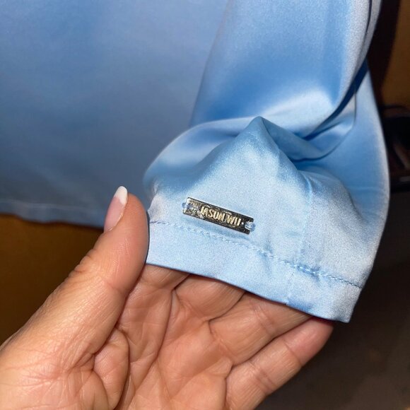 Jason Wu Womens Pajama Set Size Large Blue Satin Camisole V Neck Casual - Picture 4 of 8